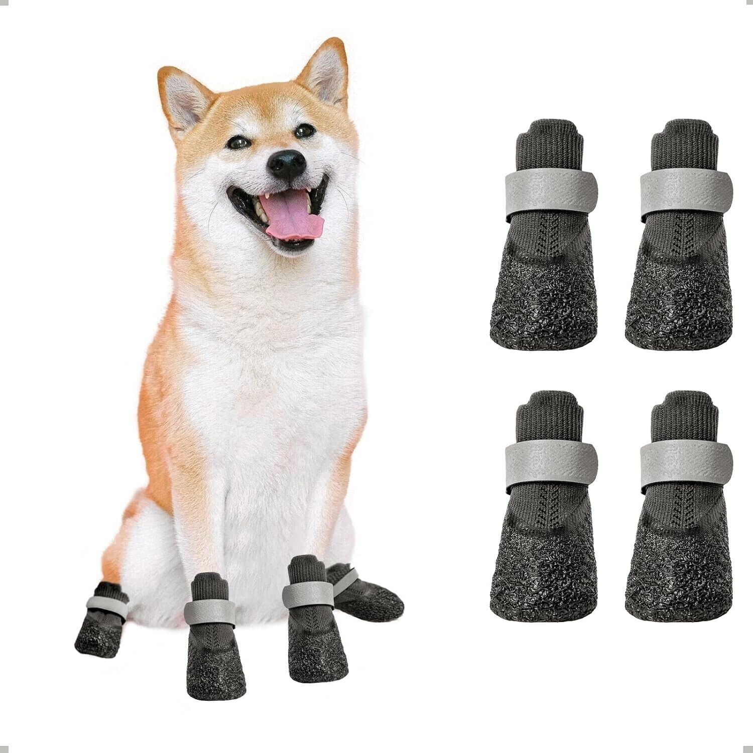 Waterproof Dog Boots Paw Protector, Anti-Slip Shoes (Large)