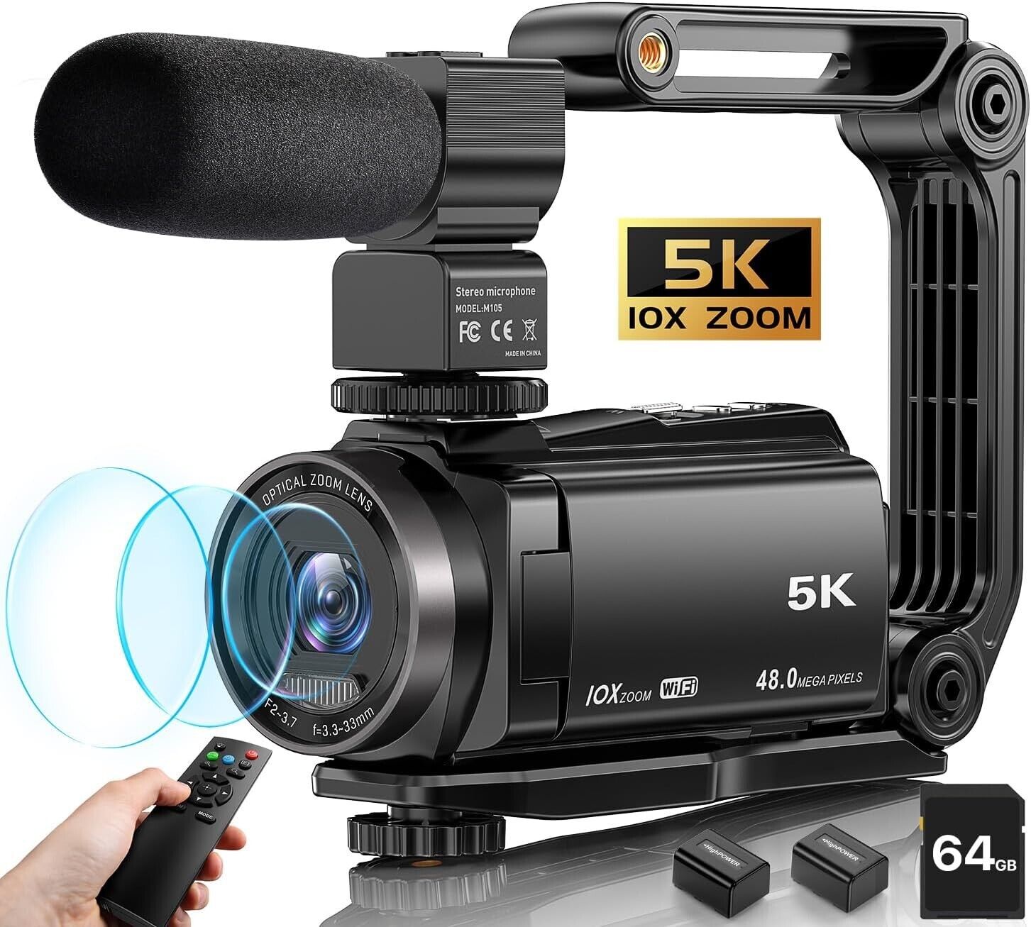Ahlirmoy 5K Video Camera Camcorder 48MP 30FPS