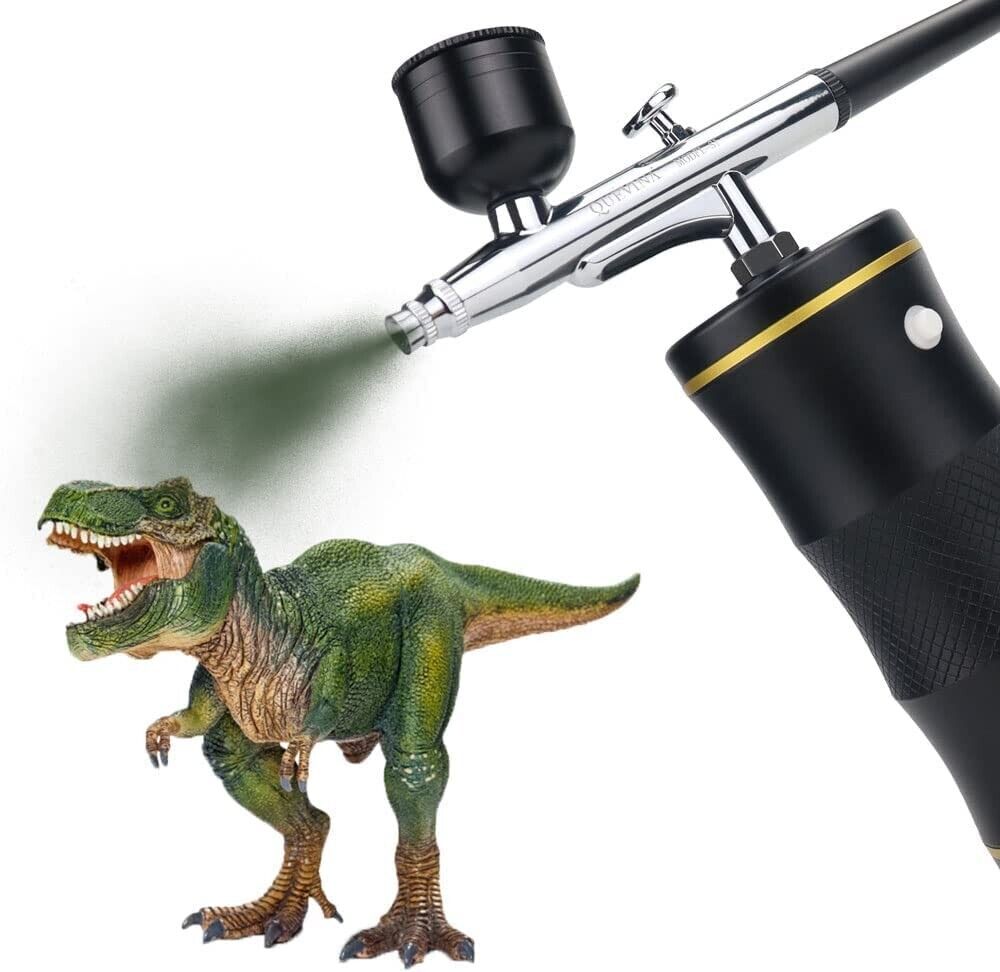 Quevina Cordless Airbrush,Rechargeable Airbrush Gun with 0.3MM Nozzle DualAction