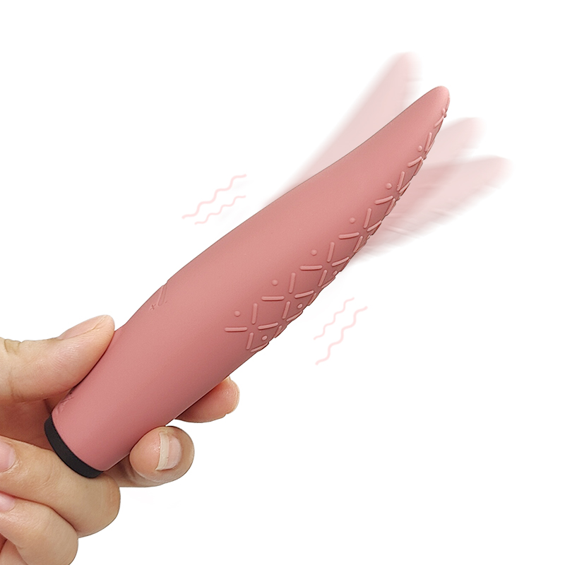 Textured Tongue Licking Vibrator, External Licking Action Adult Sex Toy Silicone - Wosilicone