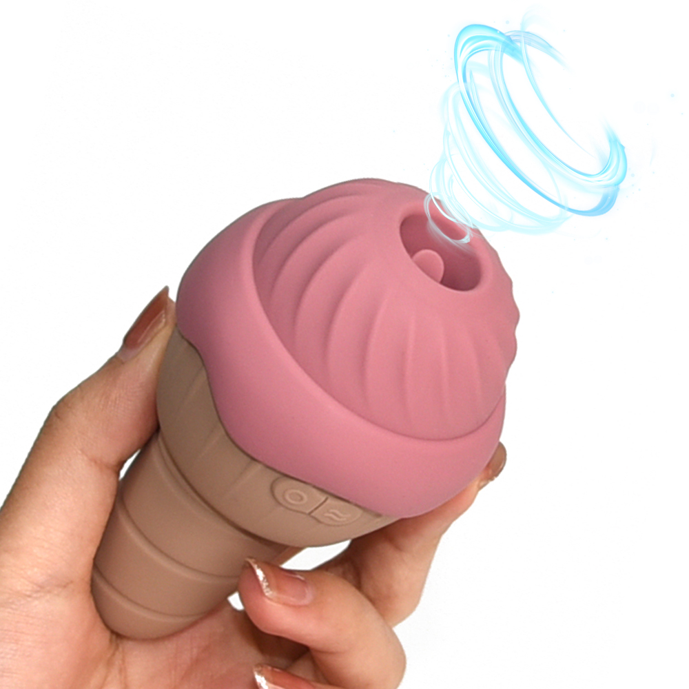 Wosilicone Vibrator Sex Toy Ice Cream Tongue Licking & Suction USB rechargeable Fast Charging Silicone Massager 7 tongue licking & sucking functions
