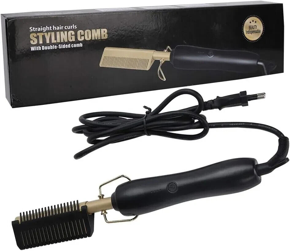 Heated Straightener Hair Comb, Straightening Hair Brush \/ Beard Care, Hot Electric Combing