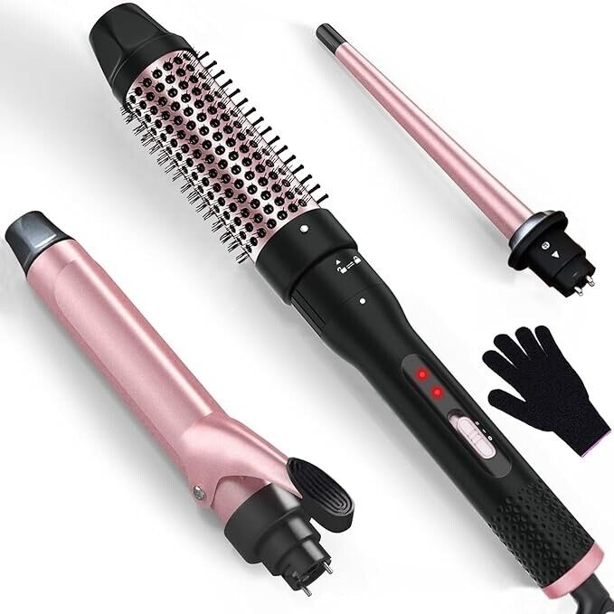 38MM Thermal Brush 3 in 1 Hair Curling Wand Set