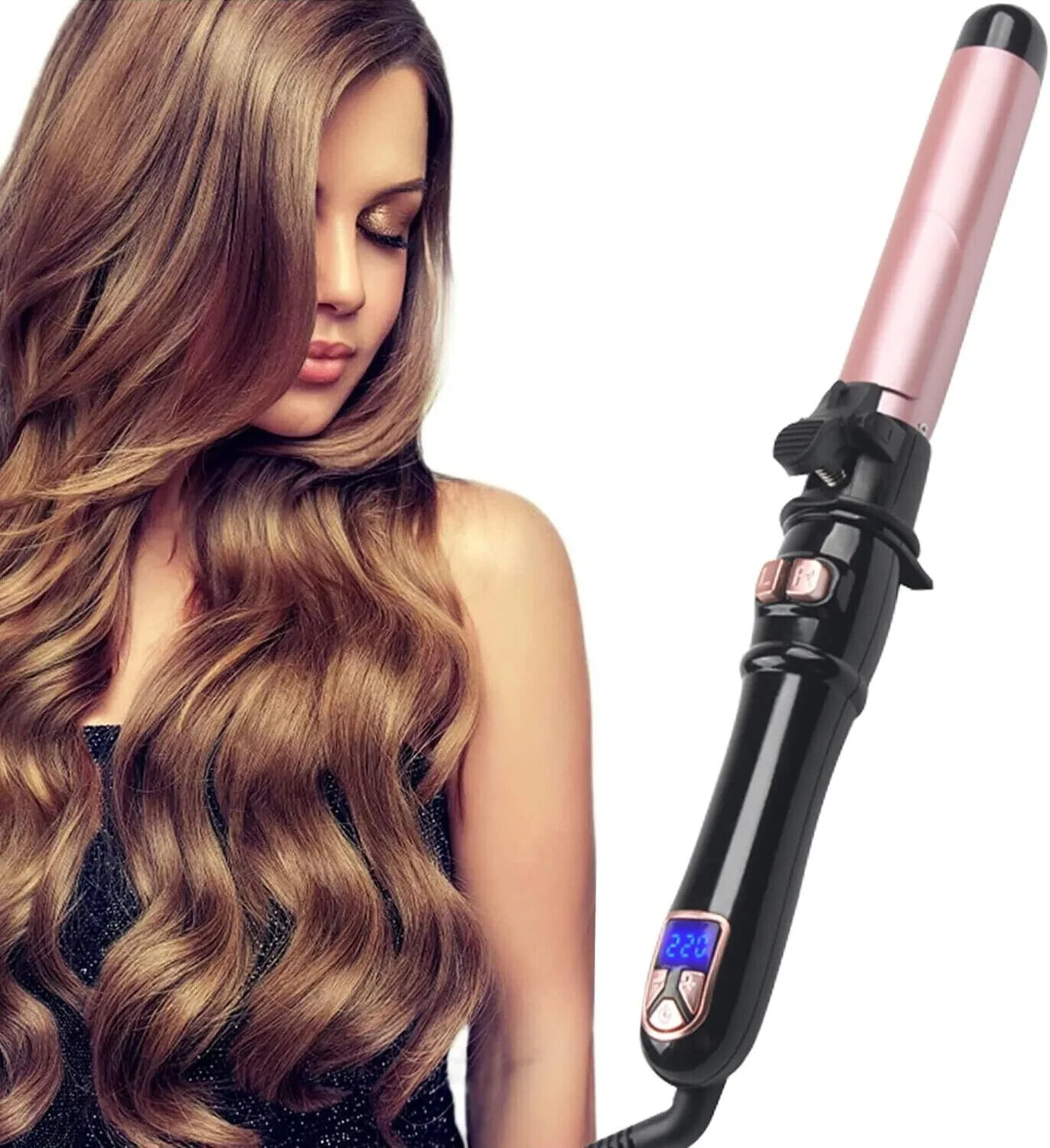 Automatic Rotating Hair Curler, 28MM Ceramic barrel, Adjustable Heat Range (100\u2013220\u00b0C)