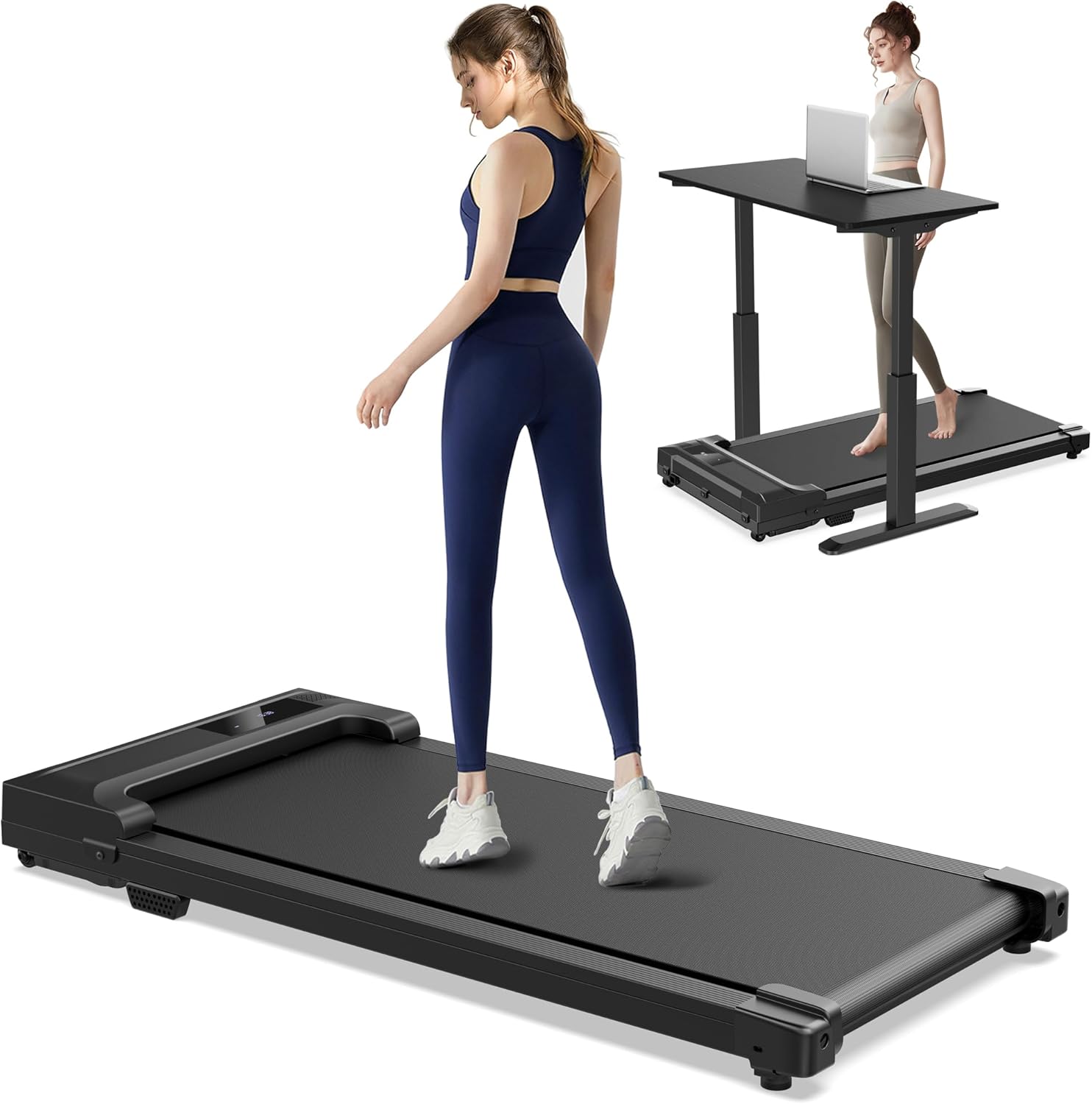 Kerolina Walking Pad Treadmill for Home - Under Desk Treadmills Mini Portable Walking Running Machine Slim Compact Motorized Electric Treadmill with Adjustable Speed Remote Camera
